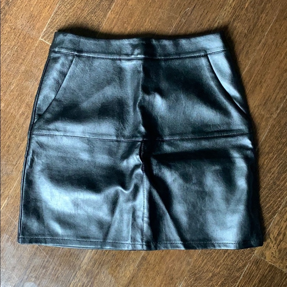 Black Leather Skirt - size 6